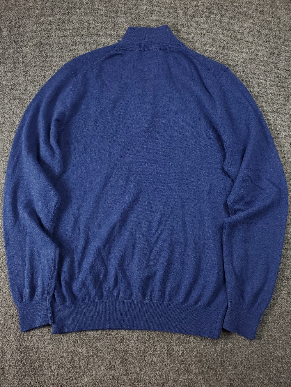 Collars & Co Cotton Cashmere Sweater Mens Medium Quarter Zip Pullover Blue NEW - Picture 2 of 10